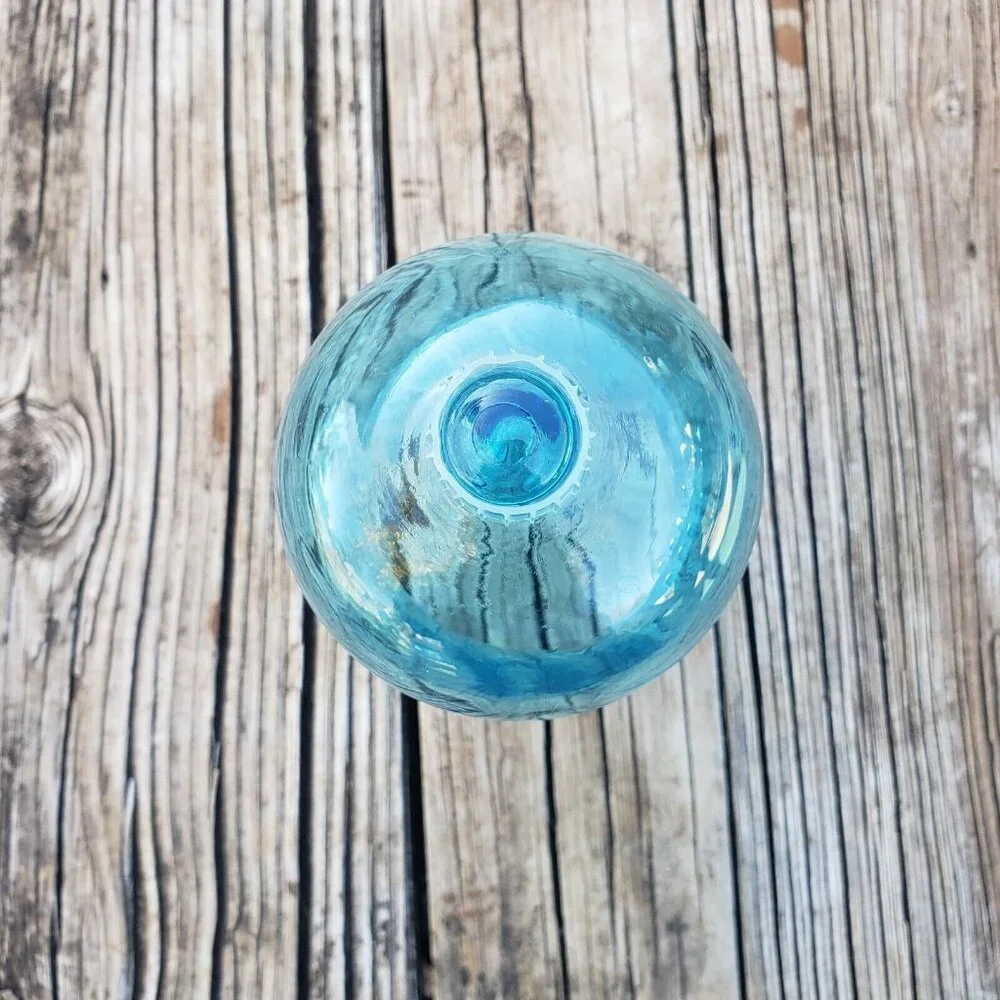Vintage Homco Glass Votive Sconce Cup Candle Holder Peg Tall‎ Blue Swirl